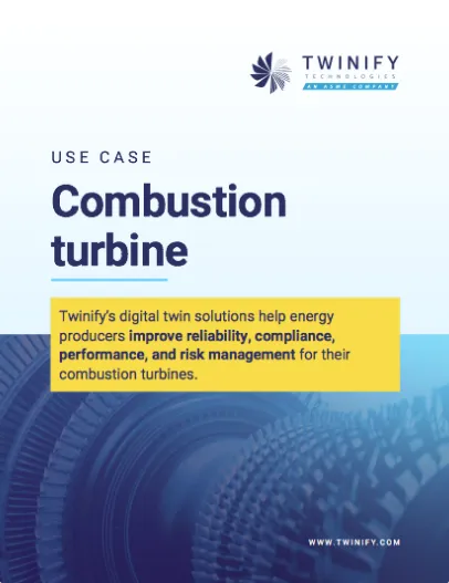 Twinify ad for combustion turbine digital twin solutions.