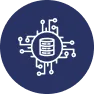 Database icon with circuit design elements.