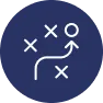 Football play strategy on chalkboard icon.