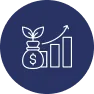 Icon showing financial growth and investment success